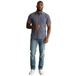 Visconti Black Mens Jelly Diver Short Sleeve Shirt~Size XL~Blue Print L15 09